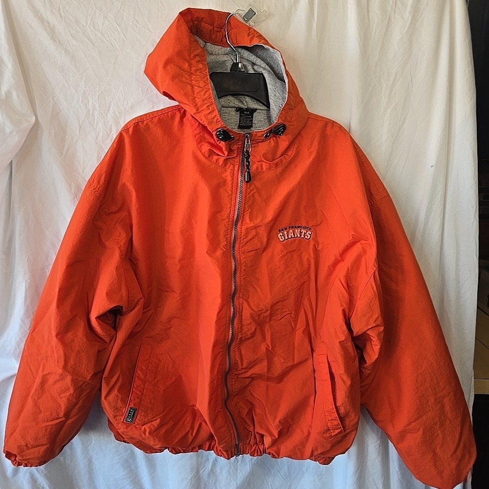 Vtg Gear For Sports Orange Hooded Jacket W/San Francisco Giants Embroidered XXL
